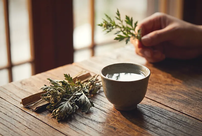 Mugwort, calamus and seasonal wine