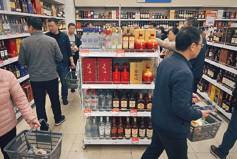 Supermarket spirits aisle